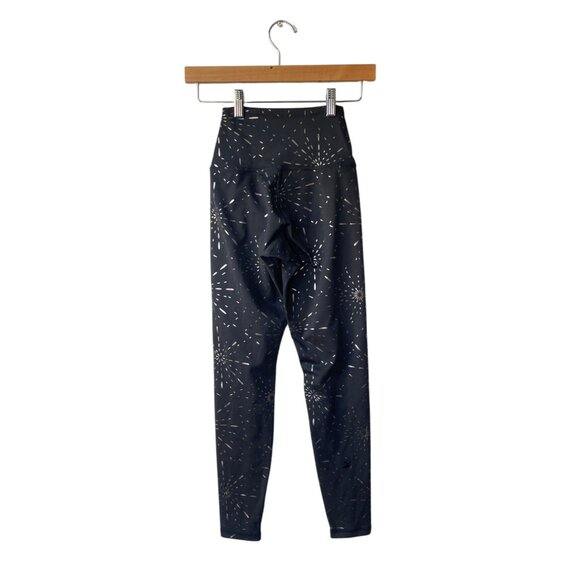 Glyder Black White High Waisted Leggings XXS New Years 4th of July Firework - Picture 4 of 9